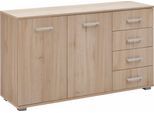 Kombikommode PRIESS "Barcelona mit 4 Schubkästen und Tür in 6 Farben", braun (edelbuchefarben), B:123cm H:71cm T:38cm, Holzwerkstoff, Sideboards, Kombikommode