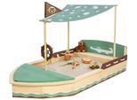 Sandkasten MUDDY BUDDY "Jungle King", grün (natur, braun, grün), Sandkästen, Kinder, B/H/L: 110cm x 120cm x 195cm, Massivholz, Sandkasten, natur - salbei - mokka, B:110cm H:120cm L:195cm