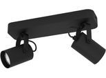 EGLO Deckenspot "SOREGO Deckenstrahler, Stahl, GU10, IP20, Schlafzimmerlampe, Lampe", schwarz, H: 12cm, 1 Stk., Leuchten, Spot, L28 x B10 x H12 cm, schwarz, 2X2,8W inkl., Deckenspot