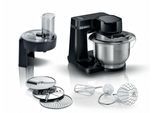 BOSCH Küchenmaschine "MUMS2EB01 MUM Serie 2", schwarz, B:26,6cm H:26,6cm T:27,7cm, Küchenmaschinen, Durchlaufschnitzler, 3 Reibescheiben, Patisserieset Edelstahl, Küchenmaschine