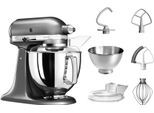 KITCHENAID Küchenmaschine "5KSM175PSEMS MEDALLION-SILBER", silber (medallion, silber), B:37cm H:36cm, Küchenmaschinen, mit Zubehör im Wert von ca. 112,-€ UVP, Küchenmaschine
