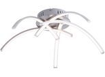 JUST LIGHT Deckenleuchte "VALERIE", grau (stahlgrau, silberfarben, grau, alufarben), 5, H: 14cm, 1 Stk., Leuchten, Deckenlampe inklusive festverbautem LED-Leuchtmittel, Deckenleuchte
