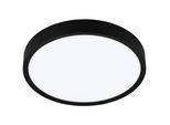 EGLO Deckenleuchte "MUSURITA", schwarz-weiß (schwarz), 6, Ø 44cm H: 7,5cm, 1 Stk., Leuchten, Deckenlampe, Wohnzimmer, Stahl, Kunststoff, Ø 44 cm, Deckenleuchte
