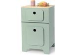 Kinder-Kühlschrank MUSTERKIND "Mix & Match, salbei/natur", grün (salbei, natur), Spielzeug-Haushaltsgeräte, KinderB:35cm H:60cm T:31,5cm, Holz, Kinder-Kühlschrank, B:35cm H:60cm T:31,5cm