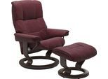 Fußhocker STRESSLESS "Mayfair", rot (bordeaux batick), B:55cm H:38cm T:39cm, Leder BATICK: BATICK ist ein leicht korrigiertes, durchgefärbtes und genarbtes Möbelleder, bei dem die meisten Unebenheiten und Spuren in der Regel entfernt wurden.;Leder PALOMA: PALOMA ist ein durchgefärbtes Semianilin-Möbelleder mit natürlicher Narbung.;ROHLEDER Stoff Q2 FARON: Ein fester zuverlässiger Bouclé mit einem