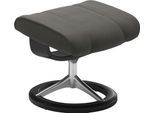 Fußhocker STRESSLESS "Consul", grau (metal grau paloma), B:54cm H:41cm T:39cm, Leder BATICK: BATICK ist ein leicht korrigiertes, durchgefärbtes und genarbtes Möbelleder, bei dem die meisten Unebenheiten und Spuren in der Regel entfernt wurden.;Leder PALOMA: PALOMA ist ein durchgefärbtes Semianilin-Möbelleder mit natürlicher Narbung.;ROHLEDER Stoff Q2 FARON: Ein fester zuverlässiger Bouclé mit eine
