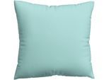 Kissenbezug SCHLAFGUT "Premium Kissenbezug Woven Satin (1 St)", blau (petrol light), B:40cm L:40cm, Mako-Satin, Obermaterial: 100% Baumwolle, Kissenbezüge, Kissenbezug, Ton-in-Ton Reißverschluss, Fadendichte von 300tc, Uni, OEKO Tex