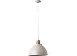 BRILLIANT Pendelleuchte "Erena", grau (taupe), 1, Ø 38cm, Leuchten, Höhe 120 cm, Ø 38 cm, E27, kürzbar, Metall/Holz, Pendelleuchte