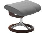Fußhocker STRESSLESS "Consul", grau (wild dove batick), B:54cm H:41cm T:39cm, Leder BATICK: BATICK ist ein leicht korrigiertes, durchgefärbtes und genarbtes Möbelleder, bei dem die meisten Unebenheiten und Spuren in der Regel entfernt wurden.;Leder PALOMA: PALOMA ist ein durchgefärbtes Semianilin-Möbelleder mit natürlicher Narbung.;ROHLEDER Stoff Q2 FARON: Ein fester zuverlässiger Bouclé mit einem