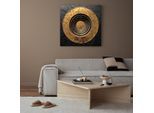 Kunstdruck QUEENCE "Goldener Kreis", gold (farbe bild(er): gold), B:60cm H:60cm T:1,5cm, Canvas, Holz, Bilder, Kunstdruck, Premium-Leinwandstoff, Handarbeit aus Deutschland