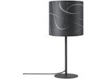 PACO HOME Tischleuchte "Luca Tribal", schwarz, Ø 18cm H: 34,5cm, Leuchten, Schirm Retro Nacht Schlafzimmer Modern Uni Mit Muster E14, Tischleuchte