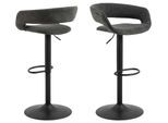 Barhocker ACTONA GROUP "Grace", grau (dunkelgrau), B:54,5cm H:101cm T:48,5cm, Hocker, Barhocker, Barhocker, Apia sand, Trompete Gestell, mit drehfunktion, 2 stk