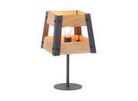 JUST LIGHT Nachttischlampe "CRATE", braun (holzfarben), 1, 1 Stk., Leuchten, Schalter, Schnurschalter, Nachttischlampe