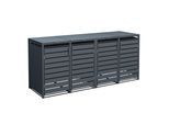 Mülltonnenbox WESTMANN "Kubus", grau (anthrazit), B:264cm H:116cm T:80cm, Stahl, Aufbewahrungsboxen, Mülltonnenbox, Platz für 4x240 L Mülltonnen