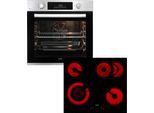 BEKO Backofen-Set "BBSM12320XMPEF", Energieeffizienz: A+, schwarz (edelstahl, schwarz), Herdsets, FlexiCrisp – Knusprige Perfektion ohne Verschieben des Blechs, Backofen-Set
