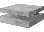 Couchtisch FORTE, grau (beton hell), B:78cm H:35cm T:78cm, Tische, Couchtisch, mit Funktion, drehbare Tischplatte, Breite ca. 78x78 cm