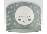 PACO HOME Deckenleuchte "Aleyna 103", weiß (grau), 1, Ø 45,5cm H: 29,5cm, Leuchten, Kinderlampe Deckenlampe LED Kinderzimmer Lampe Mond-Motiv, E27, Deckenleuchte