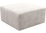 Polsterhocker WERK2 "Zeus-XL", beige (natur), B:80cm H:41cm T:80cm, 100% Polyester, Hocker, Polsterhocker, Curvy Trend Hocker mit urbaner Optik
