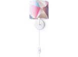PACO HOME Wandleuchte "Kosy 309", weiß, 1, Ø 18cm H: 26,5cm, Leuchten, Stecker Flur Lampe Wohnzimmer âˆ…18cm Pastell Deko Kabel 3m E14, Wandleuchte