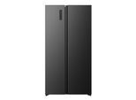 HISENSE Side-by-Side "RS3P558NEFD", Energieeffizienz: D, schwarz inox, B:91,1cm H:178,6cm T:61,5cm, Kühlschränke, MultiAirFlow-System, Side-by-Side