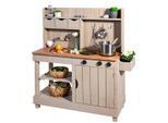 Outdoor-Spielküche MUDDY BUDDY "Explorer", grau, Spielküchen, KinderB:102cm H:105cm T:40cm, Holz, Outdoor-Spielküche, Matschküche, warmgrau, B:102cm H:105cm T:40cm