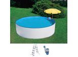 Rundpool SUMMER FUN "SKIMMY II", weiß, H:90cm Ø:360cm, Schwimmbecken, Rundpool, mit Sicherheitsleiter und Kartuschenfilteranlage