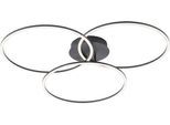JUST LIGHT LED Deckenleuchte "IVANKA", schwarz, 3, Ø 44,4cm H: 9cm, 1 Stk., Leuchten, stufenlos dimmbar (SimplyDim - Funktion); zwei Ringe sind schwenkbar, LED Deckenleuchte