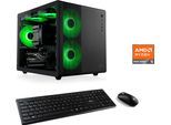 CSL PC "Cube V24219", schwarz, Microsoft Windows 11 Home (64 Bit), 32 GB RAM 1.000 GB SSD, Desktop-PCs, PC