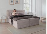 Boxbett OTTO HOME "PHILLIPA inkl. Bettkasten, wahlweise mit LED-Leuchten, Breite: 180cm", hellgrau, B:195cm L:210cm, Holz teilmassiv, Holzwerkstoff, Spanplatte, Komplettbetten, Boxbett, inkl. Kaltschaum-Topper, in verschiedenen Farben erhältlich