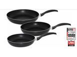 Pfannen-Set ELO "Ducto 3 teilig", schwarz, H:4,5cm Ø:20cm, Pfannen, Pfannen-Set, Induktion