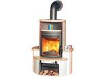 Kaminofen HARK "»Avenso GT ECOplus«", weiß (titanfarben), Kaminöfen, Kaminofen, creme
