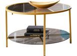 Couchtisch PAROLI, gold (gold, gold, grau), B:75cm H:45cm T:75cm, Tische, Couchtisch