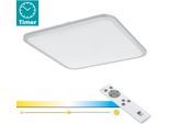 EGLO Deckenleuchte "COGOLETO", bunt (weiß, silberfarben), 1, H: 6cm, 1 Stk., Leuchten, Deckenlampe, Fernbedienung, Farbtemperaturwechsel, Nachtlicht, dimmbar, Deckenleuchte