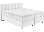 Boxspringbett, weiß, B:195cm L:210cm, Bezug: 100% Polyester;Polsterung: 100% Polyester, WESTFALIA SCHLAFKOMFORT, Komplettbetten, Boxspringbett, wahlweise mit Bettkasten und Topper