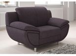 Sessel TRENDMANUFAKTUR "Rondo II, Loungesessel zeitlos und bequem", braun (rosybraun), B:121cm H:85cm T:94cm, Struktur (100% Polyester), Sessel, Sessel, wahlweise mit komfortablem Federkern, mit extra breiten Armlehnen