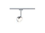 PAULMANN Schienensystem-Leuchten "URail Schienenspot Capsule II 439lm 6,3W 2700K 230V Chrom matt, 6W", silber (chromfarben, chromfarben), 1, H: 21cm, 1 Stk., Leuchten, dimmbar, Einzelspot, Schienensystem-Leuchten