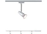 PAULMANN Schienensystem-Leuchten "URail Set Barelli max 3x10W GU10 Chrom matt/Chrom", silber (chromfarben, chromfarben), 1 Stk., Leuchten, GU10, Schienensystem-Leuchten