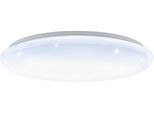 EGLO Deckenleuchte "GIRON-S LED Deckenlampe, IP20, Stahl, Kristallefekt, Flurlampe, Lampe", weiß, 1, Ø 57cm H: 8cm, 1 Stk., Leuchten, Wand-/Deckenleuchte - H7,5 x Ø57 cm - weiß - 36W inkl. CCT, Deckenleuchte