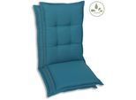Sesselauflage GO-DE, blau (petrol), B:50cm H:108cm, Bezug: 100% Polyester, Polsterauflagen, Sesselauflage, mittel, wasserabweisend