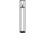 EGLO Stehlampe "LIBERTAD Stehlampe, Stahl und Holz, IP20, E27, Wohnzimmerlampe, Lampe", braun (schwarz, braun), H: 128,5cm, 1 Stk., Leuchten, Stehleuchte, L18 x B18 x H128,5 cm, schwarz, braun, 1X40W exkl., Stehlampe