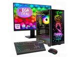 GAMEMAX Gaming-PC-Komplettsystem "MegaDeal Rockstar 2763 AMD Ryzen 5 5500 16GB 480GB SSD RTX 5060", Energieeffizienz: E, schwarz, Microsoft Windows 11 Home (64 Bit), 16 GB RAM 480 GB SSD, Computer_Komplettsysteme, Windows 11 + MSI PRO MP273A LED-Monitor, 69cm (27"), Gaming-PC-Komplettsystem
