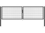 Zaundoppeltür ALBERTS "Flexo Plus", grau (anthrazit), B:400cm H:120cm, Stahl, Tore, Zaundoppeltür, anthrazit, verschiedene Abmessungen