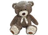 Kuscheltier HEUNEC "Bär mit Schleife, kitt 100 cm", grau (kitt), Plüschfiguren, KinderH:100cm, Polyester, Kuscheltier, H:100cm