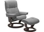Fußhocker STRESSLESS "Mayfair", grau (wild dove batick), B:55cm H:38cm T:39cm, Leder BATICK: BATICK ist ein leicht korrigiertes, durchgefärbtes und genarbtes Möbelleder, bei dem die meisten Unebenheiten und Spuren in der Regel entfernt wurden.;Leder PALOMA: PALOMA ist ein durchgefärbtes Semianilin-Möbelleder mit natürlicher Narbung.;ROHLEDER Stoff Q2 FARON: Ein fester zuverlässiger Bouclé mit eine
