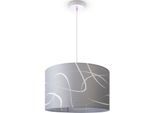 PACO HOME Pendelleuchte "Hugo Tribal", weiß (grau), Ø 45,5cm H: 180,5cm, Leuchten, Pendelleuchte Esszimmer Vintage Wohnzimmerlampe Modern Retro, Pendelleuchte