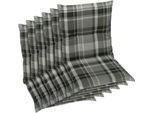 Sesselauflage GO-DE, grau, B:50cm H:6cm T:100cm, Baumwolle, Polyester, Polsterauflagen, Sesselauflage, Karo grau - Maße BxLxH ca.: 50 cm x 100 cm x 6 cm