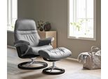 Fußhocker STRESSLESS "Sunrise", grau (grau batick), B:57cm H:42cm T:40cm, Leder BATICK: BATICK ist ein leicht korrigiertes, durchgefärbtes und genarbtes Möbelleder, bei dem die meisten Unebenheiten und Spuren in der Regel entfernt wurden.;Leder PALOMA: PALOMA ist ein durchgefärbtes Semianilin-Möbelleder mit natürlicher Narbung.;ROHLEDER Stoff Q2 FARON: Ein fester zuverlässiger Bouclé mit einem str