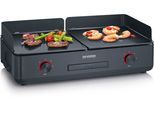 Elektrogrill SEVERIN "PG 8569 Suave Plancha Grill", schwarz, B:29,5cm H:51,5cm T:17,5cm, Kontaktgrill_Standgrill_Tischgrill_Teppanyakigrill, Elektrogrill