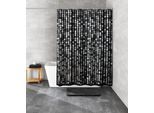 Duschvorhang KLEINE WOLKE "» Perla«", schwarz, B:180cm H:200cm, Polyester, Duschvorhänge, Duschvorhang