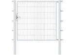 Zauneinzeltür ALBERTS "Flexo", silber (silberfarben), B:150cm H:140cm, Stahl, Tore, Zauneinzeltür, 150 cm Breite, in versch. Höhen